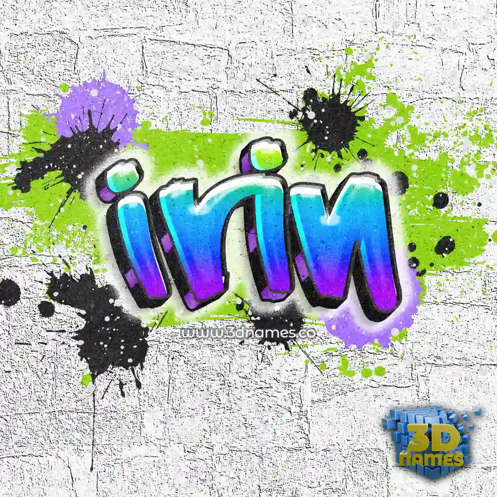 irin in Graffiti Grunge style - 3D name wallpaper
