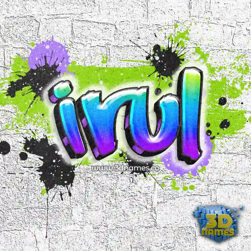 irul in Graffiti Grunge style - 3D name wallpaper
