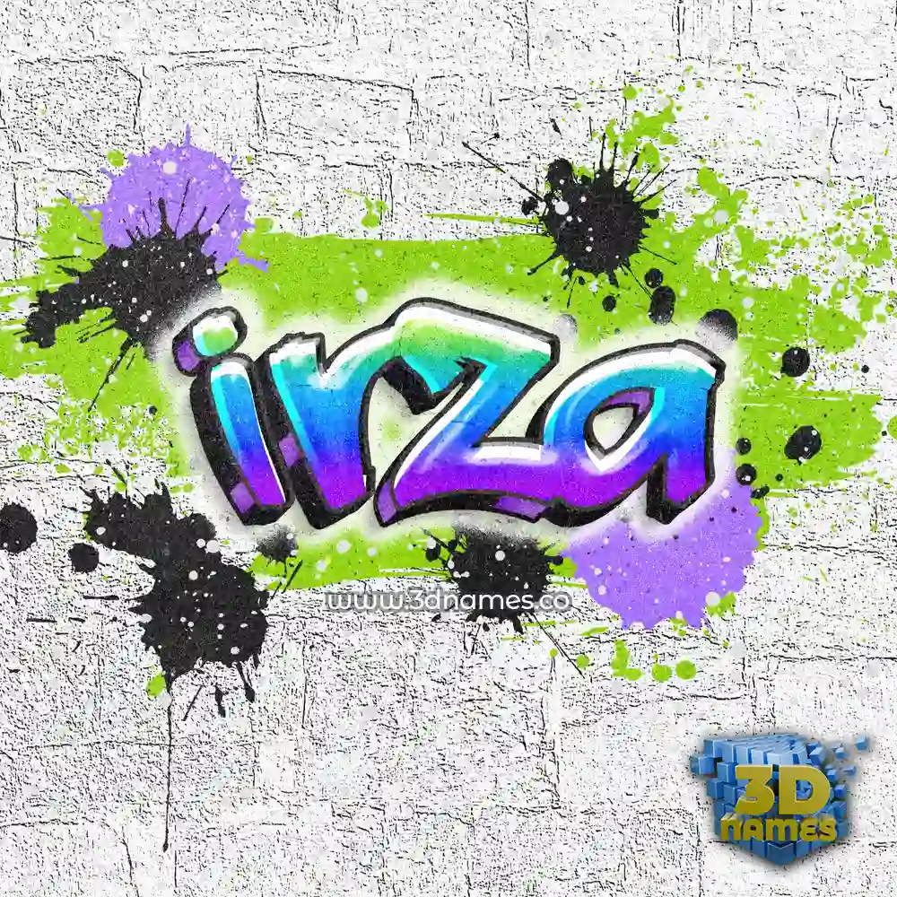irza in Graffiti Grunge style - 3D name wallpaper