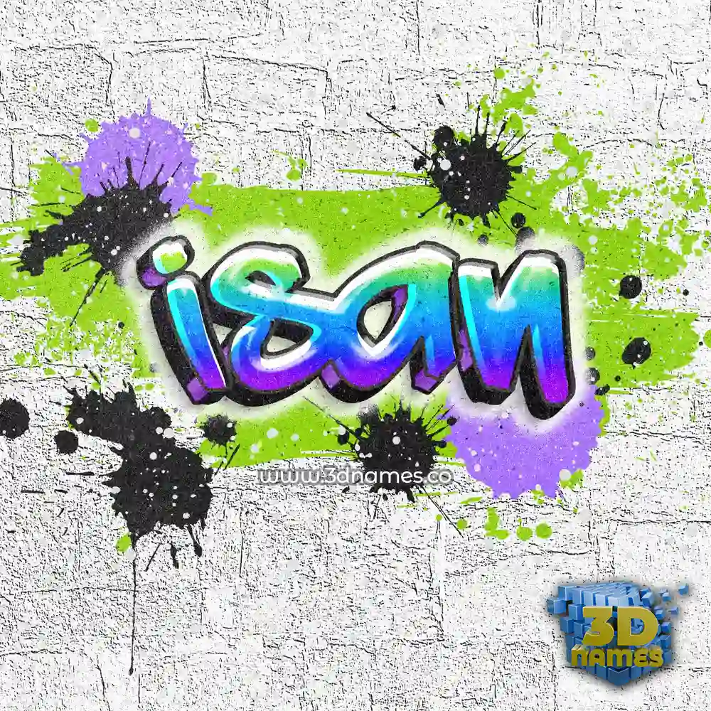 isan in Graffiti Grunge style - 3D name wallpaper