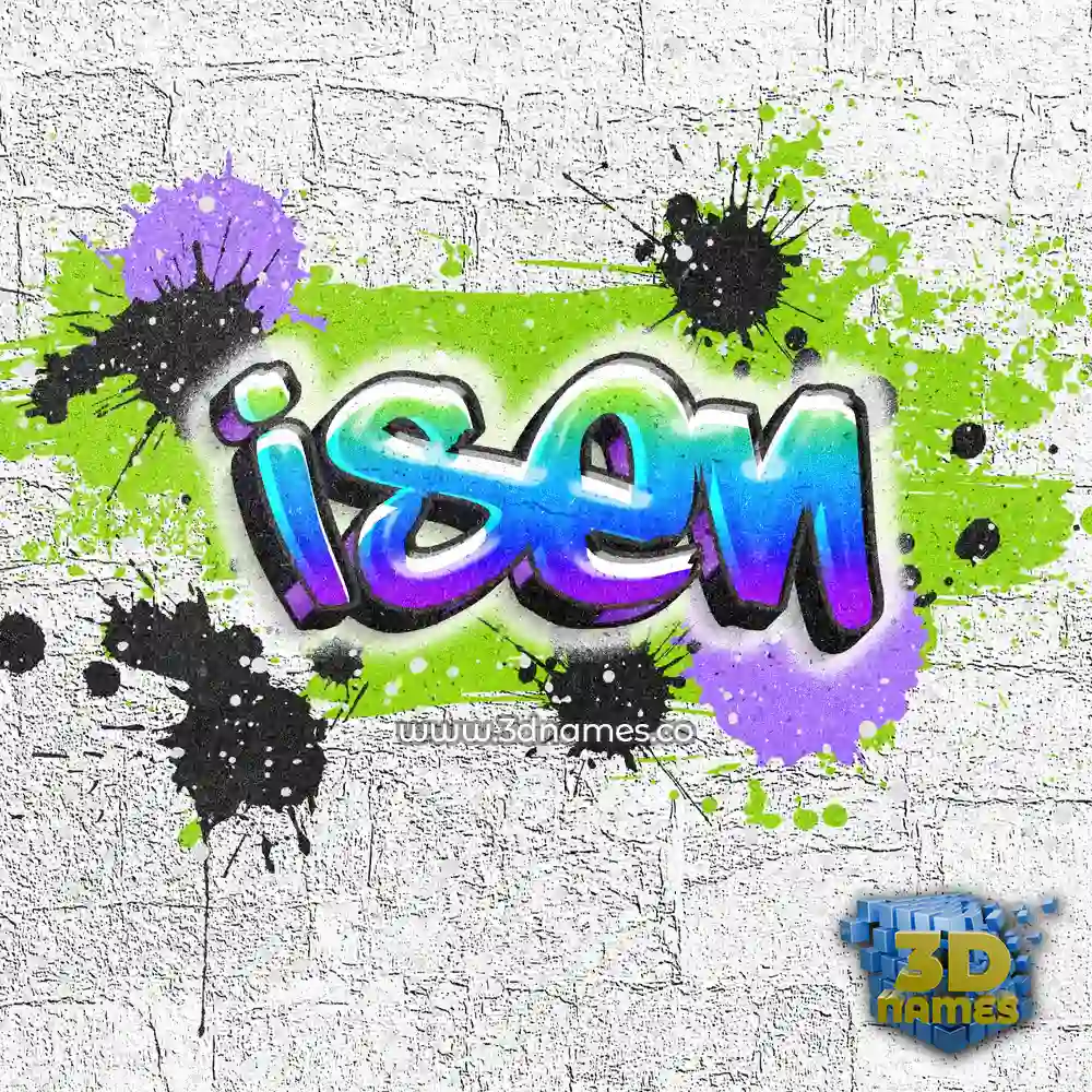 isen in Graffiti Grunge style - 3D name wallpaper