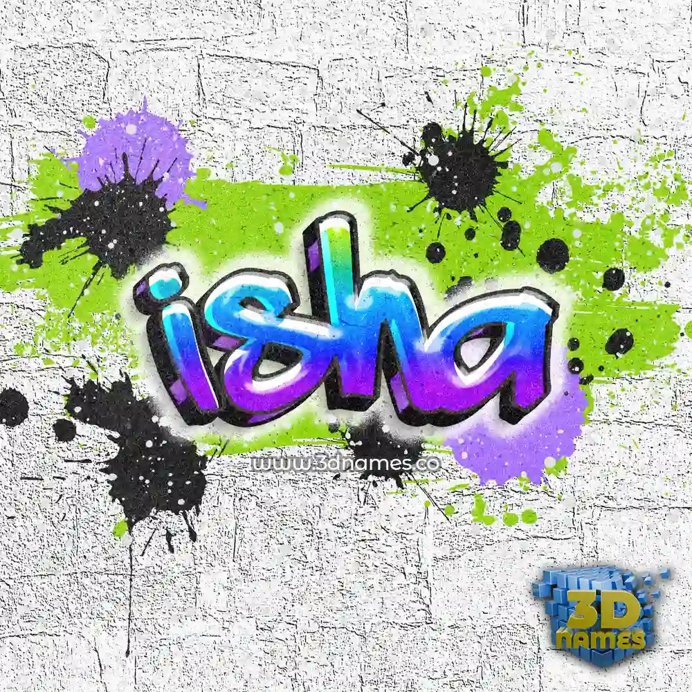 isha in Graffiti Grunge style - 3D name wallpaper