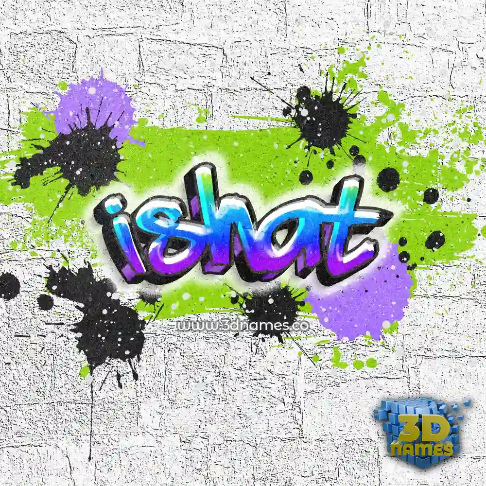ishat in Graffiti Grunge style - 3D name wallpaper