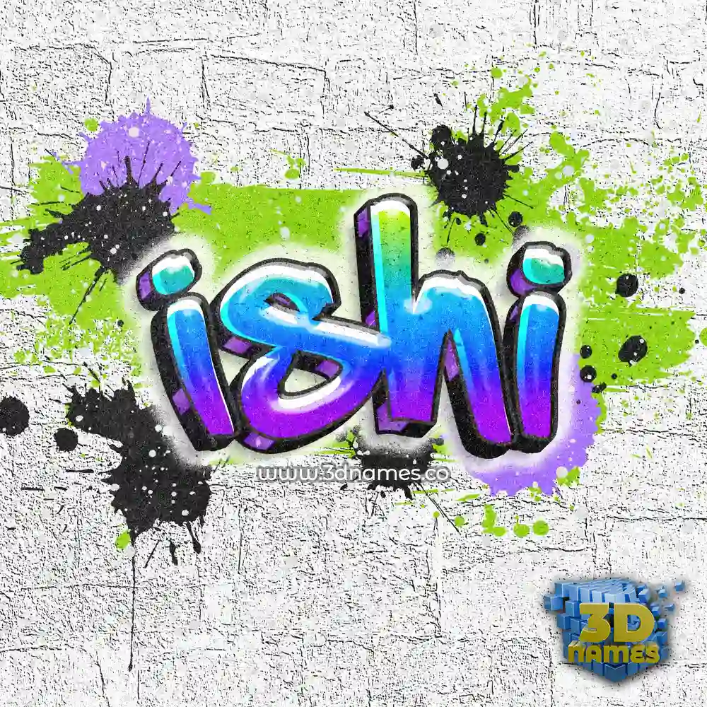 ishi in Graffiti Grunge style - 3D name wallpaper