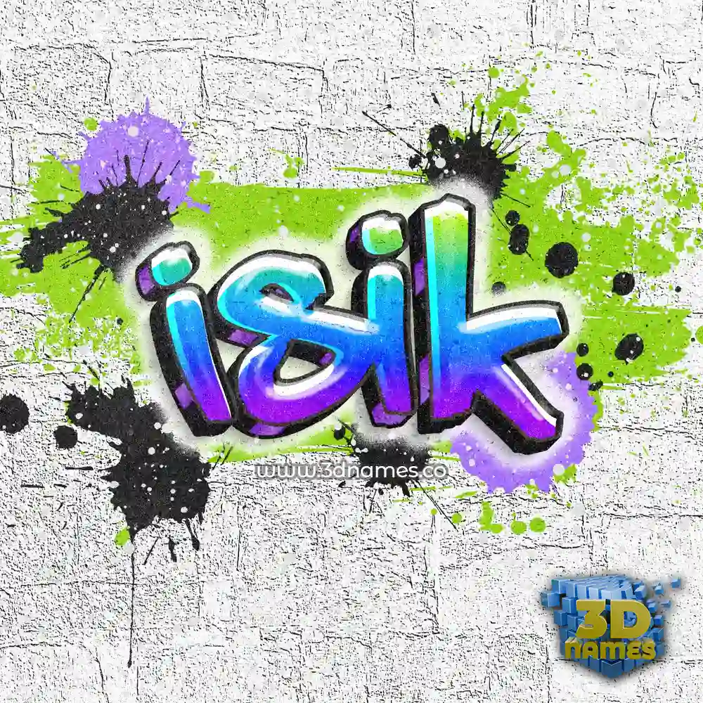 isik in Graffiti Grunge style - 3D name wallpaper
