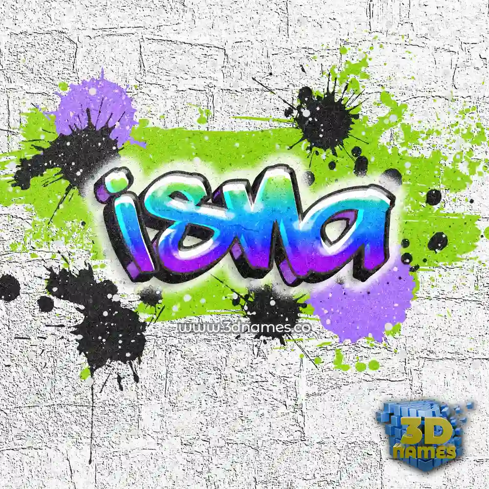 isna in Graffiti Grunge style - 3D name wallpaper