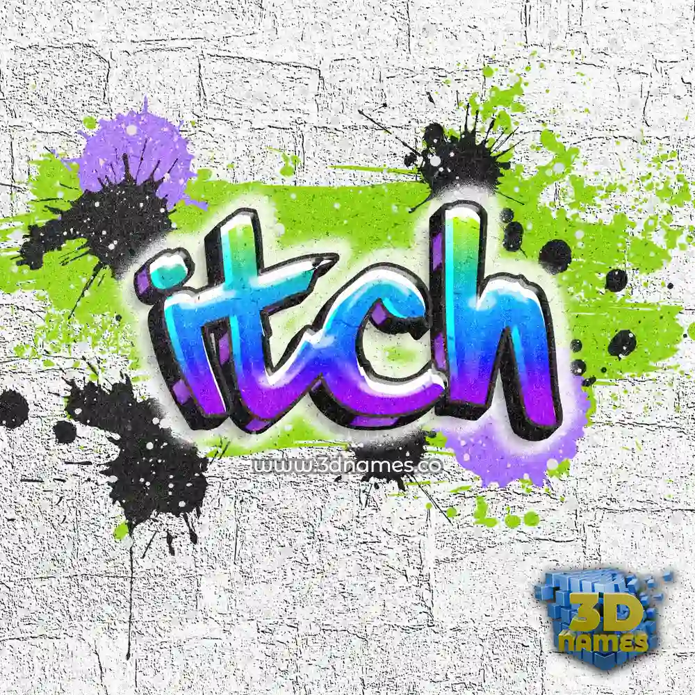 itch in Graffiti Grunge style - 3D name wallpaper
