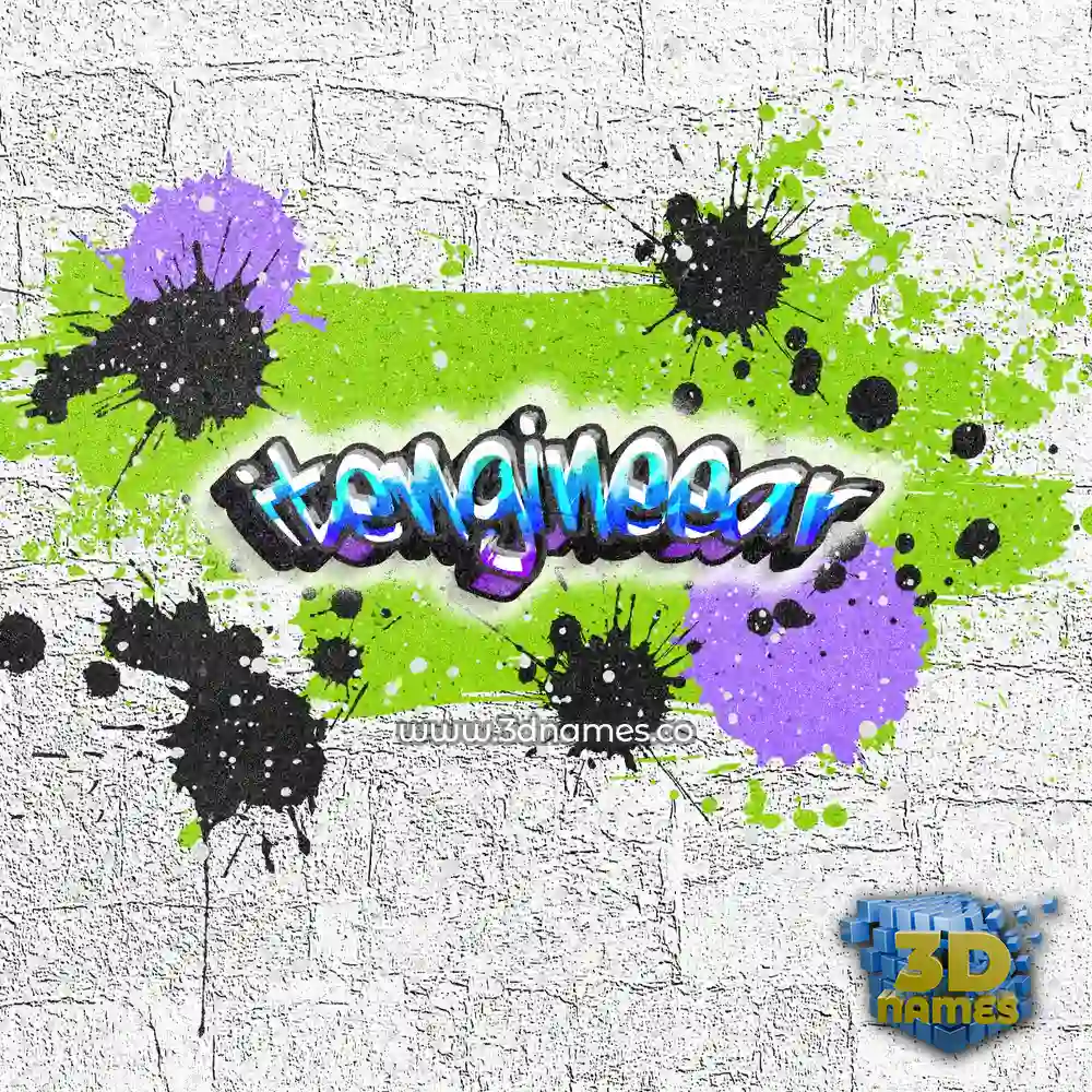itengineear in Graffiti Grunge style - 3D name wallpaper