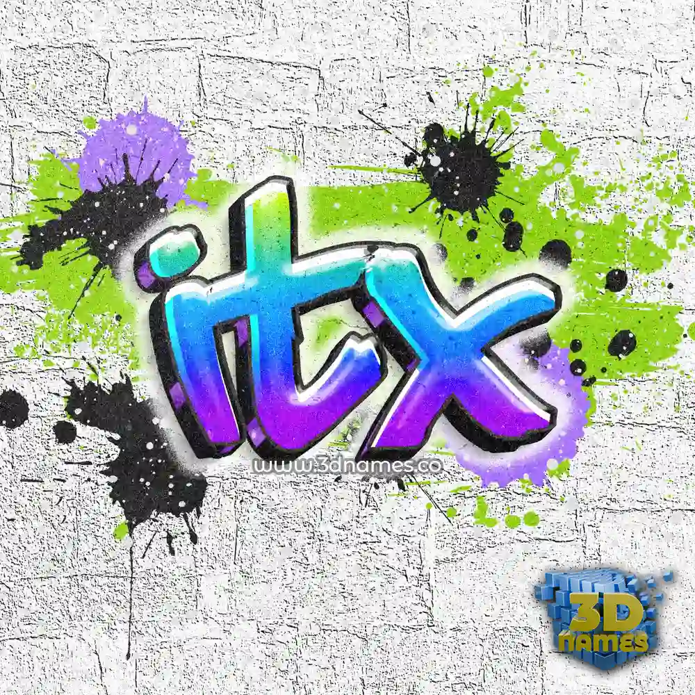 itx in Graffiti Grunge style - 3D name wallpaper