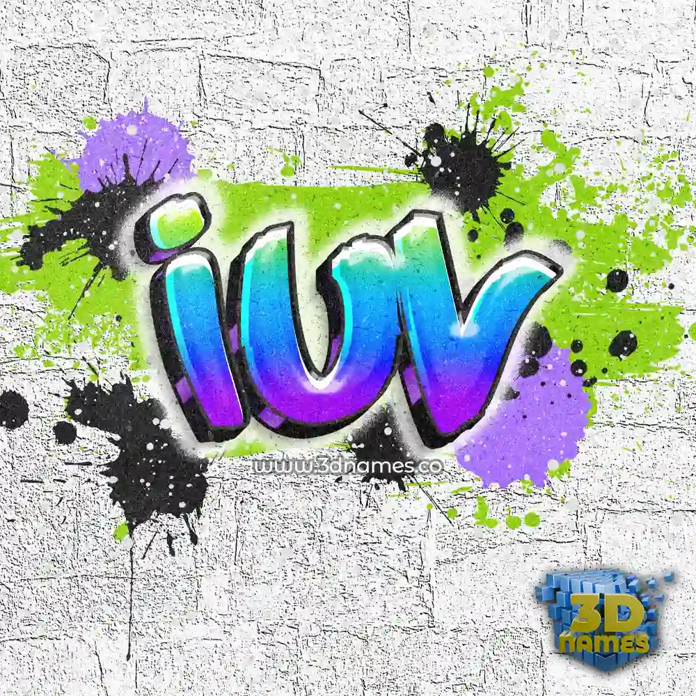 iuv in Graffiti Grunge style - 3D name wallpaper