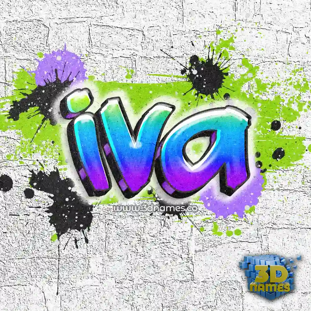 iva in Graffiti Grunge style - 3D name wallpaper