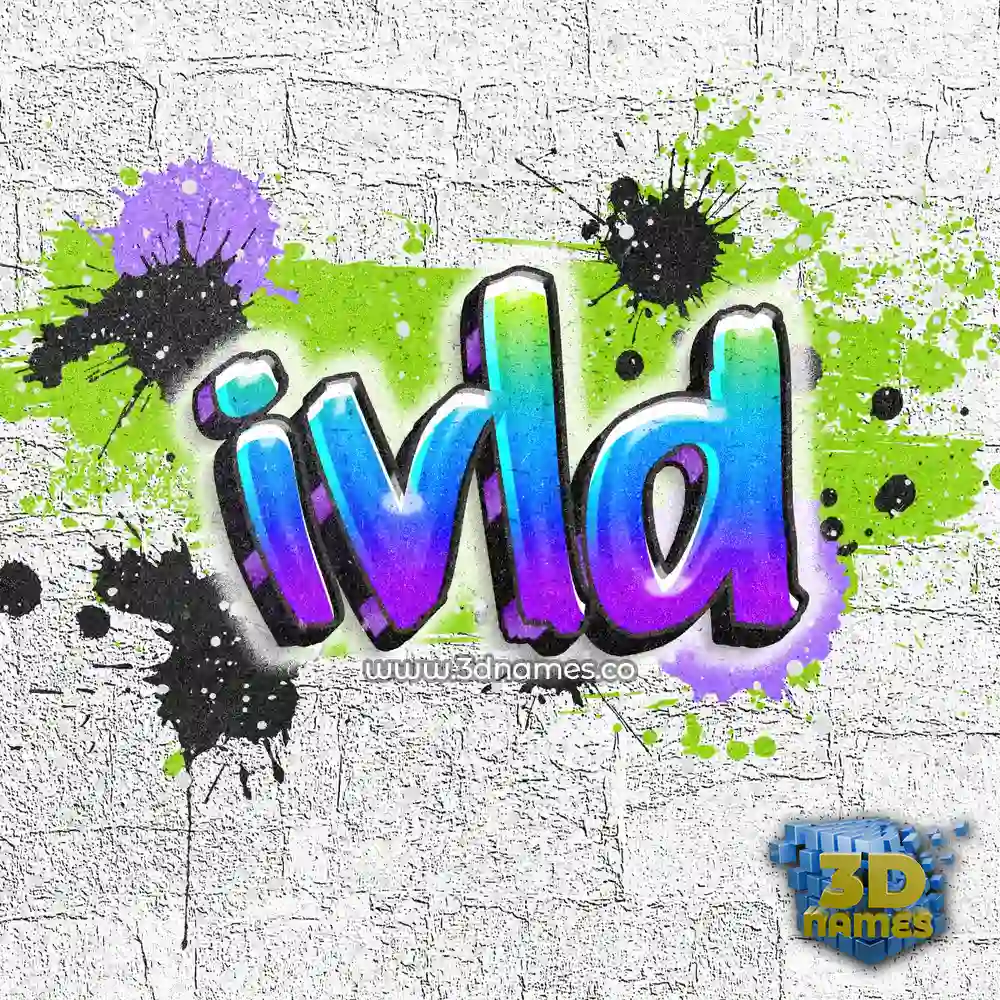 ivld in Graffiti Grunge style - 3D name wallpaper