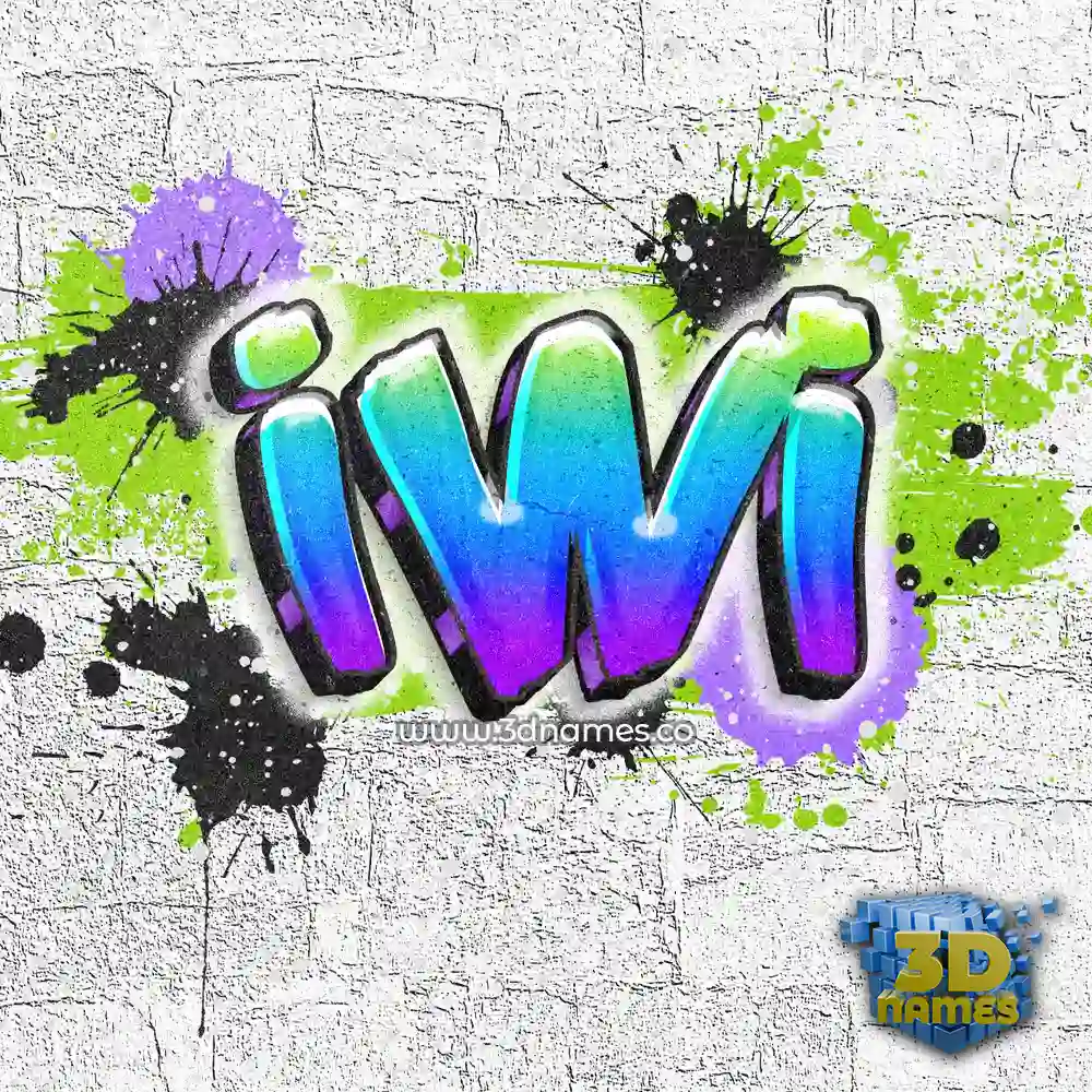 iwi in Graffiti Grunge style - 3D name wallpaper