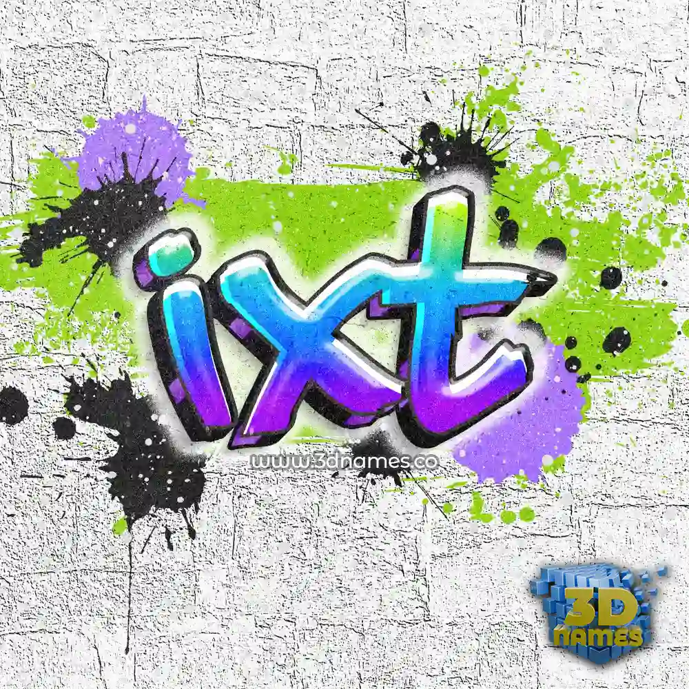 ixt in Graffiti Grunge style - 3D name wallpaper