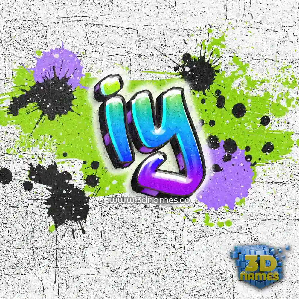 iy in Graffiti Grunge style - 3D name wallpaper