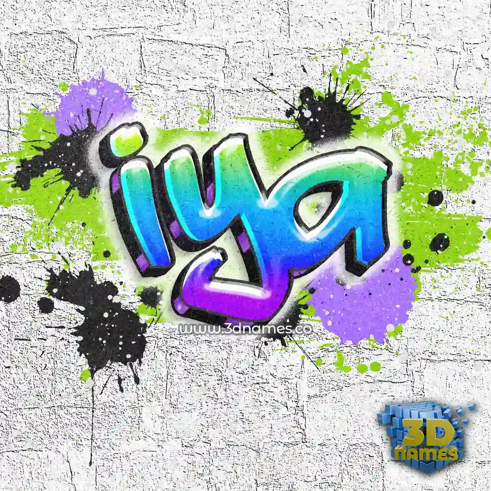iya in Graffiti Grunge style - 3D name wallpaper