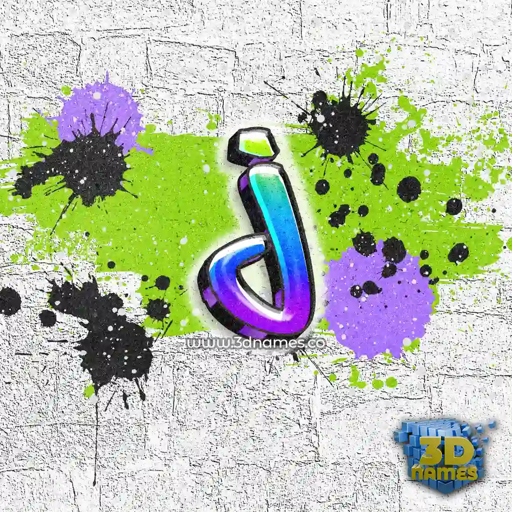 j in Graffiti Grunge style - 3D name wallpaper