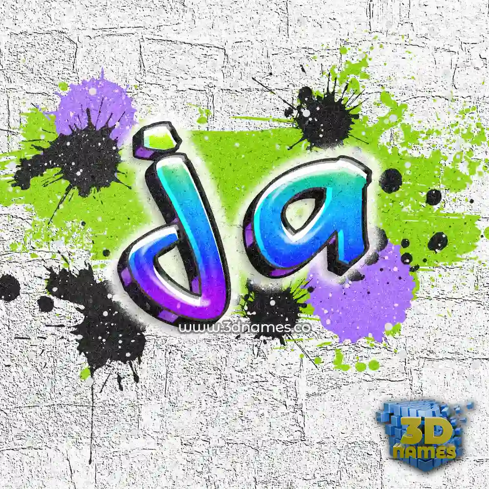 j a in Graffiti Grunge style - 3D name wallpaper
