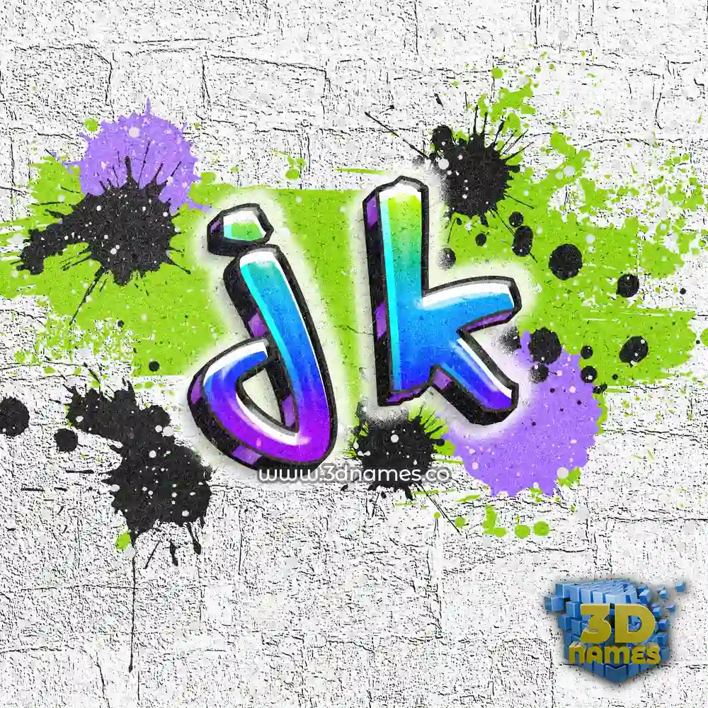 j k in Graffiti Grunge style - 3D name wallpaper