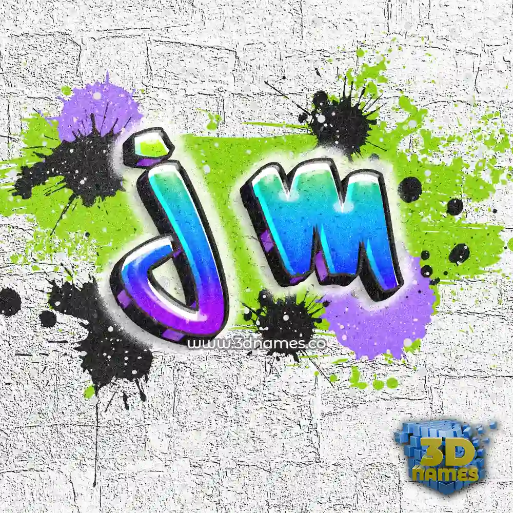 j m in Graffiti Grunge style - 3D name wallpaper