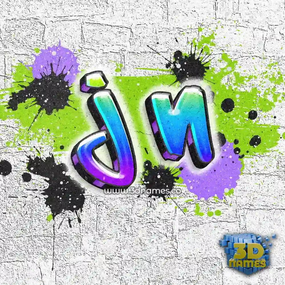 j n in Graffiti Grunge style - 3D name wallpaper
