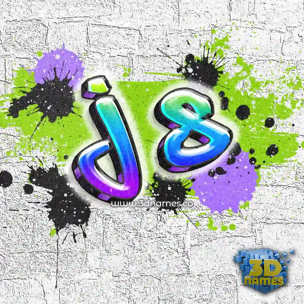 j s in Graffiti Grunge style - 3D name wallpaper
