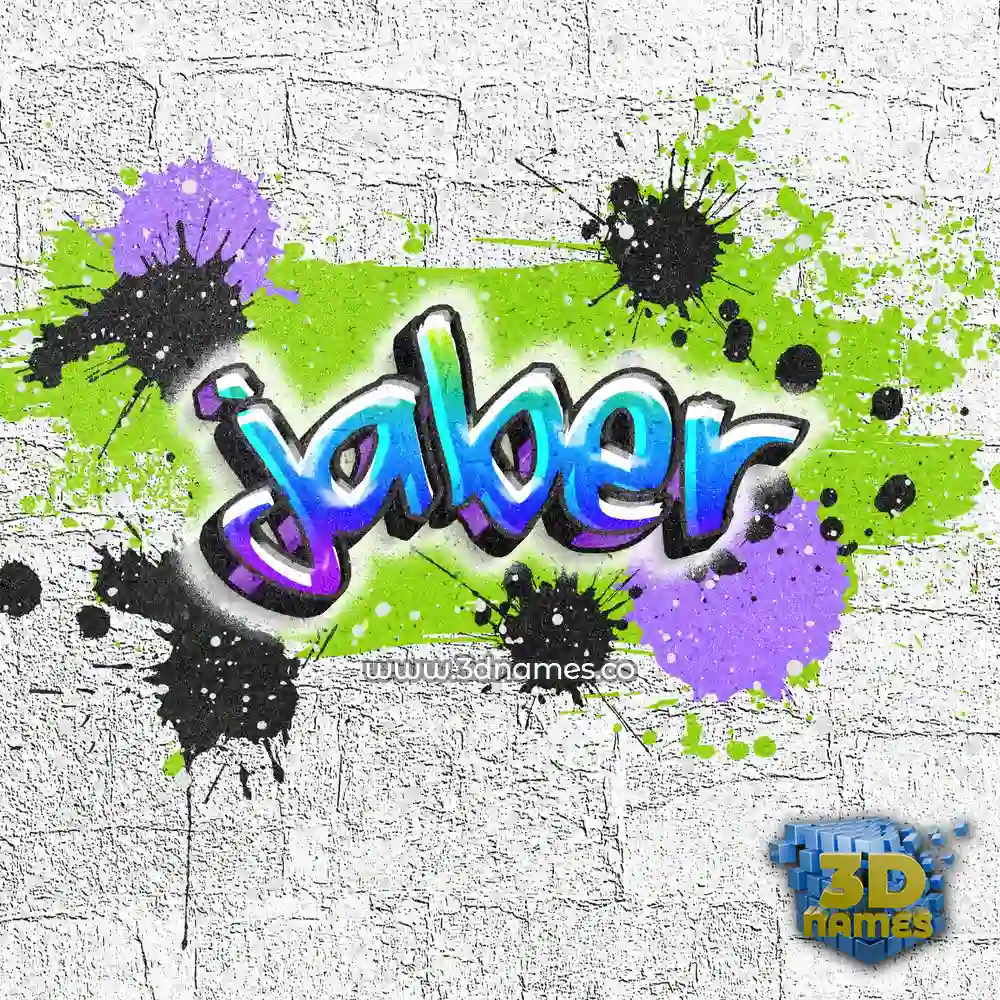jaber in Graffiti Grunge style - 3D name wallpaper