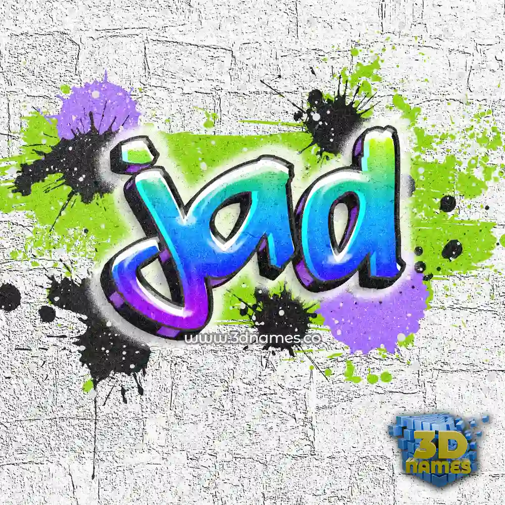 jad in Graffiti Grunge style - 3D name wallpaper