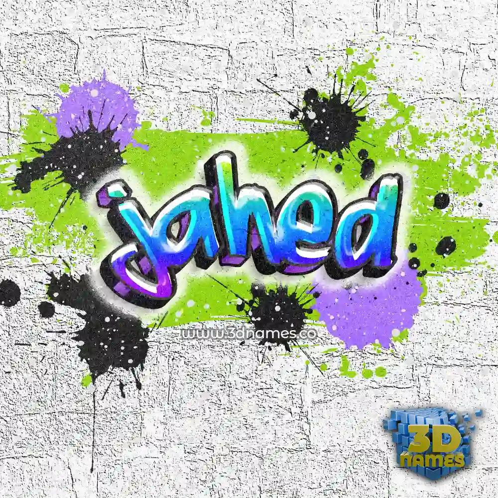 jahed in Graffiti Grunge style - 3D name wallpaper