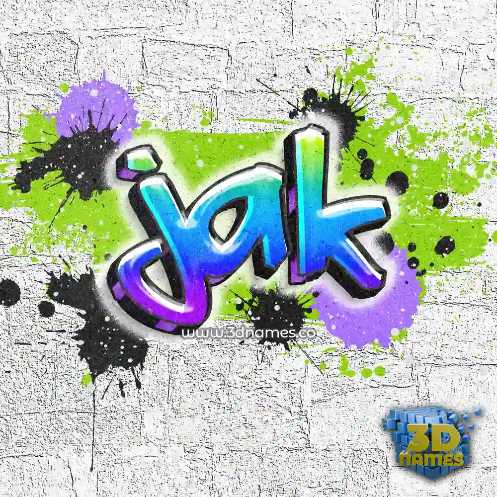 jak in Graffiti Grunge style - 3D name wallpaper