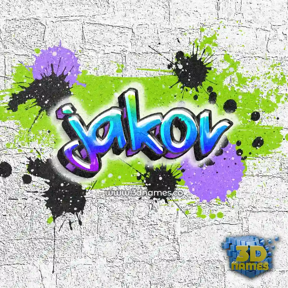 jakov in Graffiti Grunge style - 3D name wallpaper