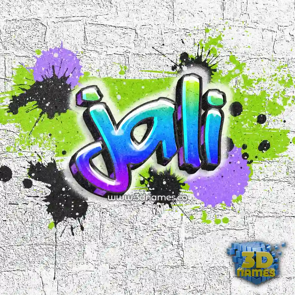 jali in Graffiti Grunge style - 3D name wallpaper
