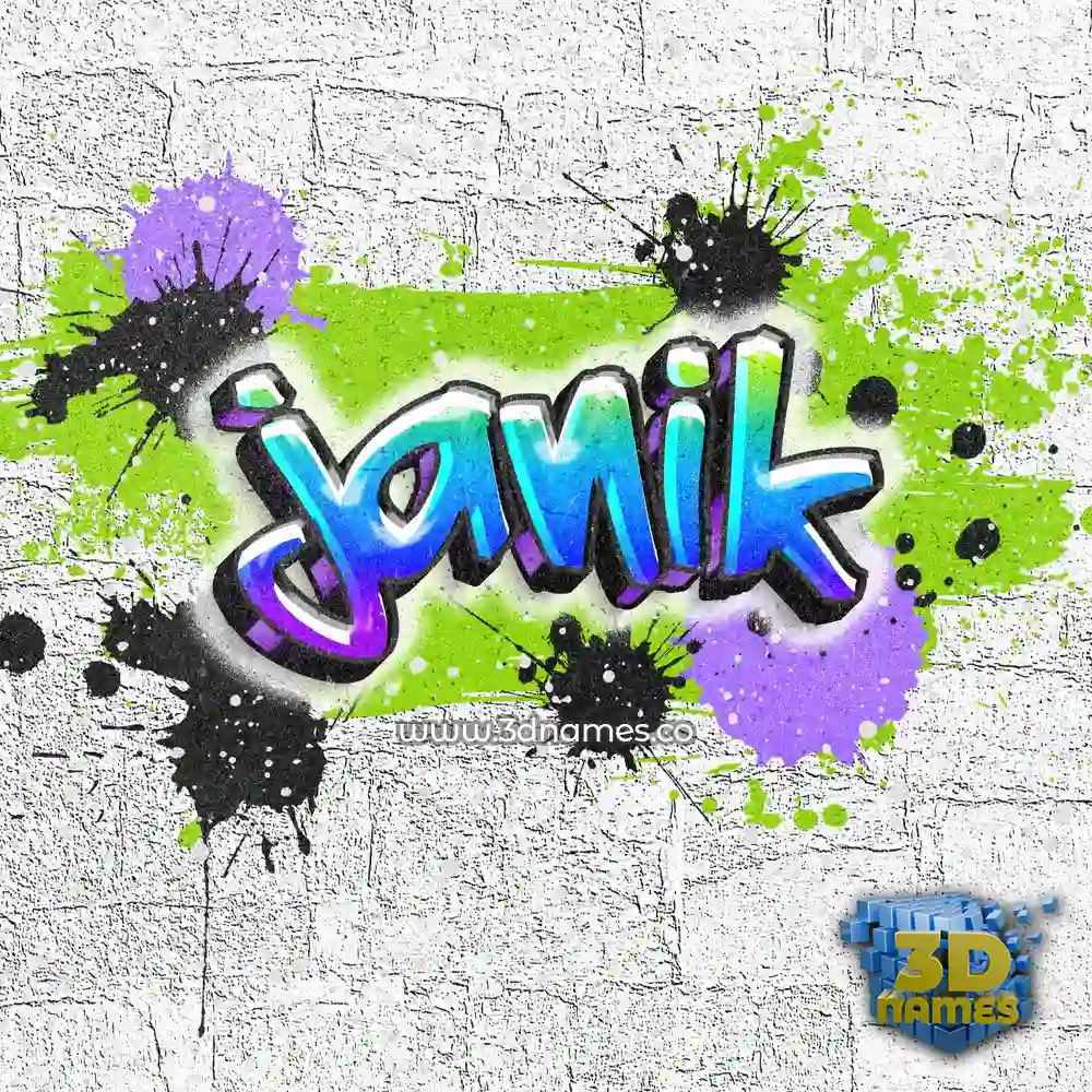 janik in Graffiti Grunge style - 3D name wallpaper