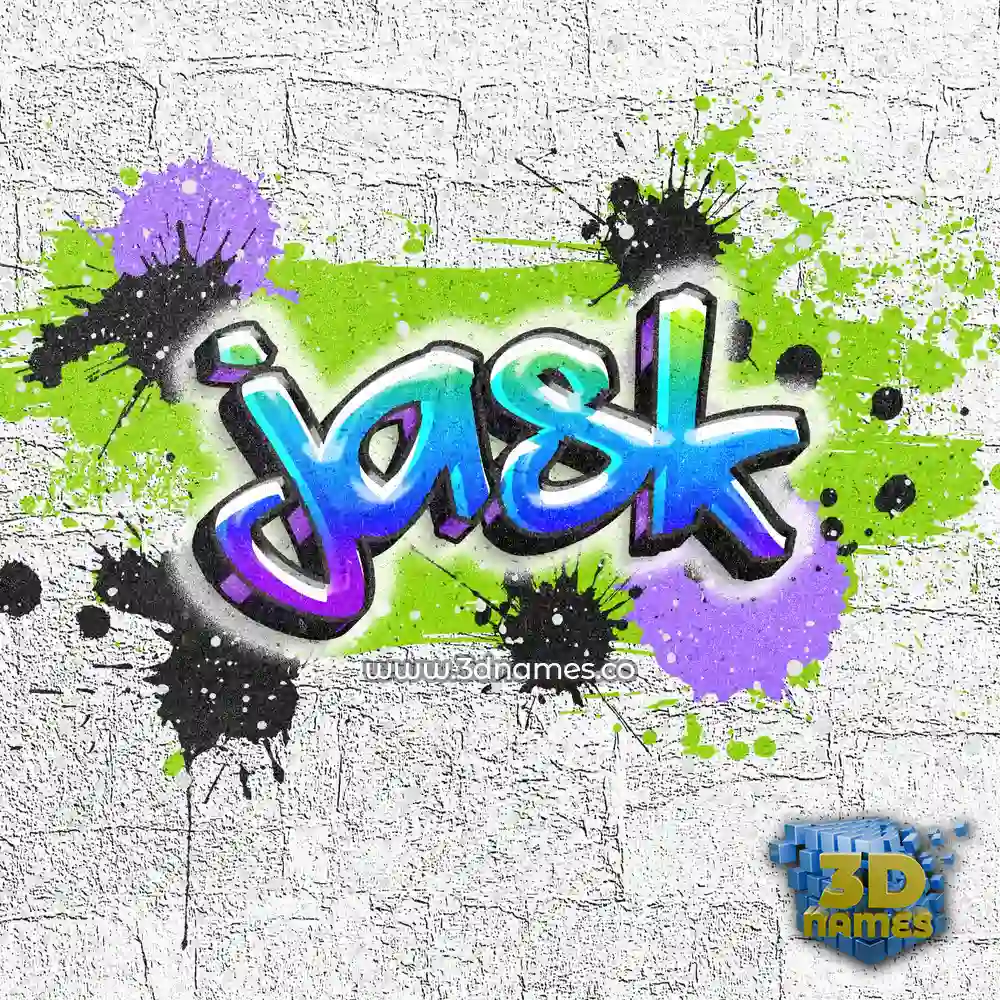 jask in Graffiti Grunge style - 3D name wallpaper