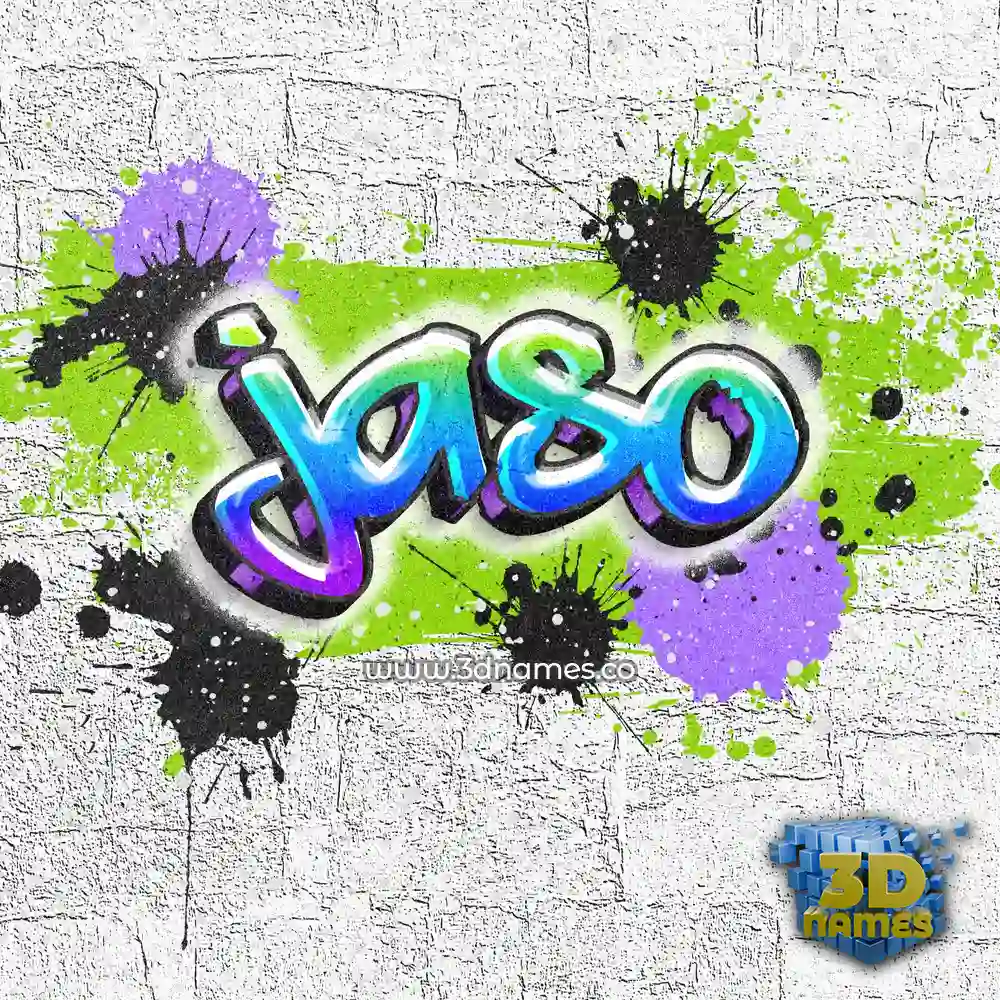 jaso in Graffiti Grunge style - 3D name wallpaper