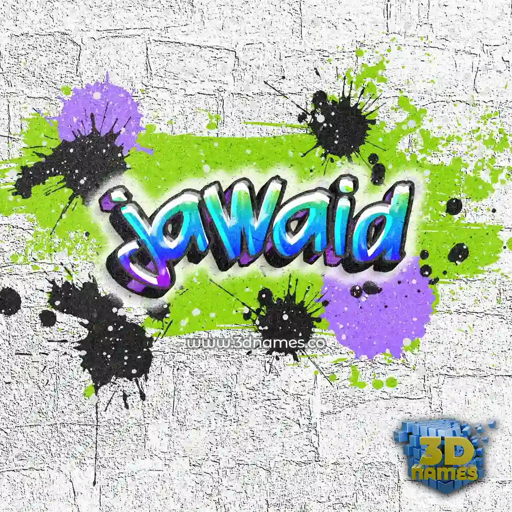 jawaid in Graffiti Grunge style - 3D name wallpaper