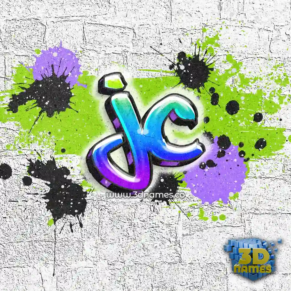 jc in Graffiti Grunge style - 3D name wallpaper