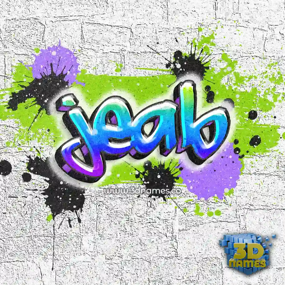 jeab in Graffiti Grunge style - 3D name wallpaper