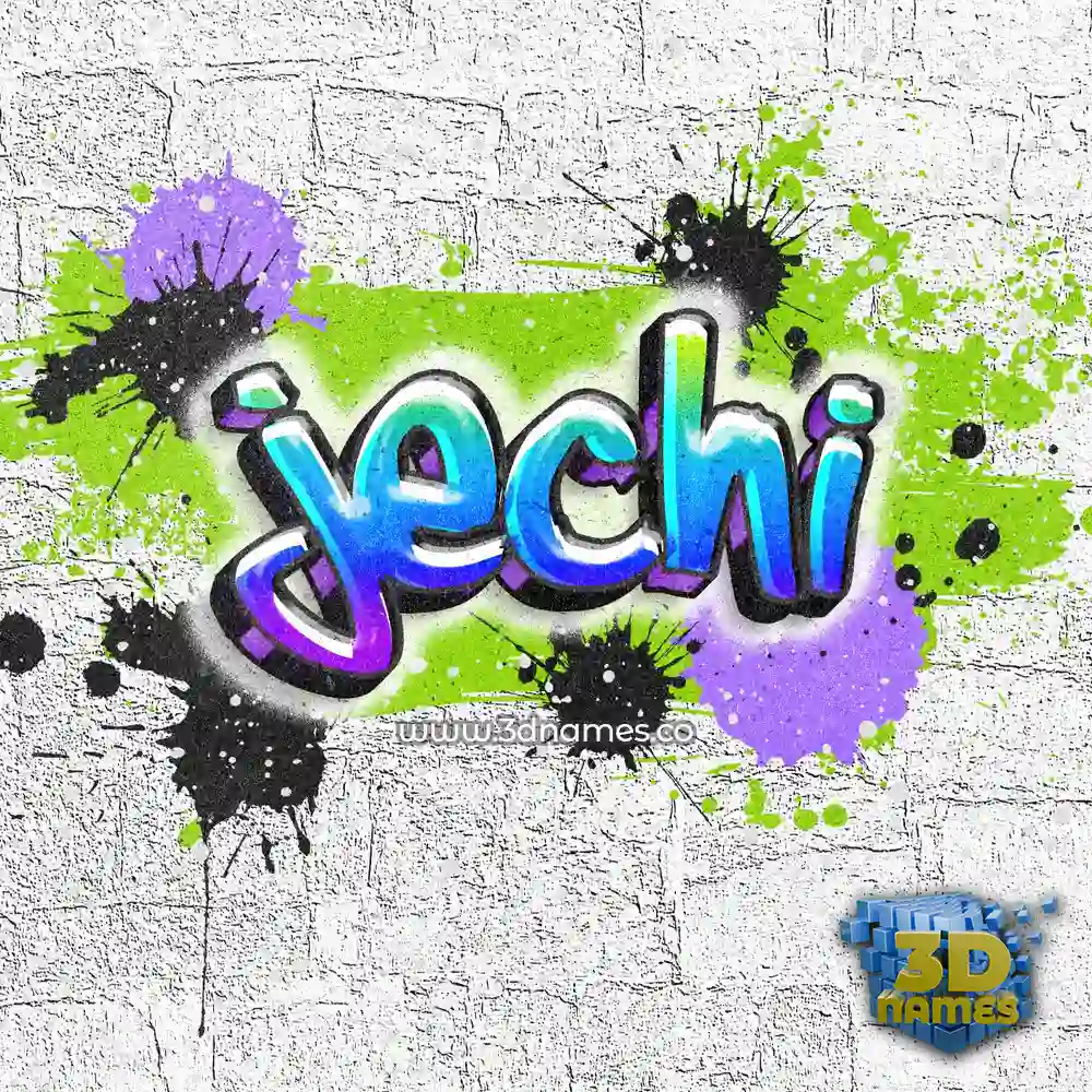 jechi in Graffiti Grunge style - 3D name wallpaper