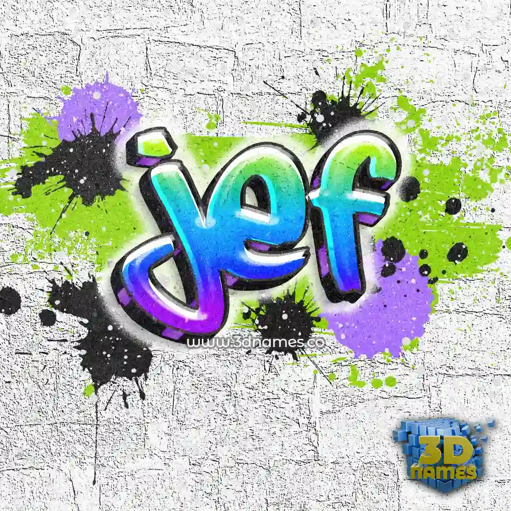 jef in Graffiti Grunge style - 3D name wallpaper