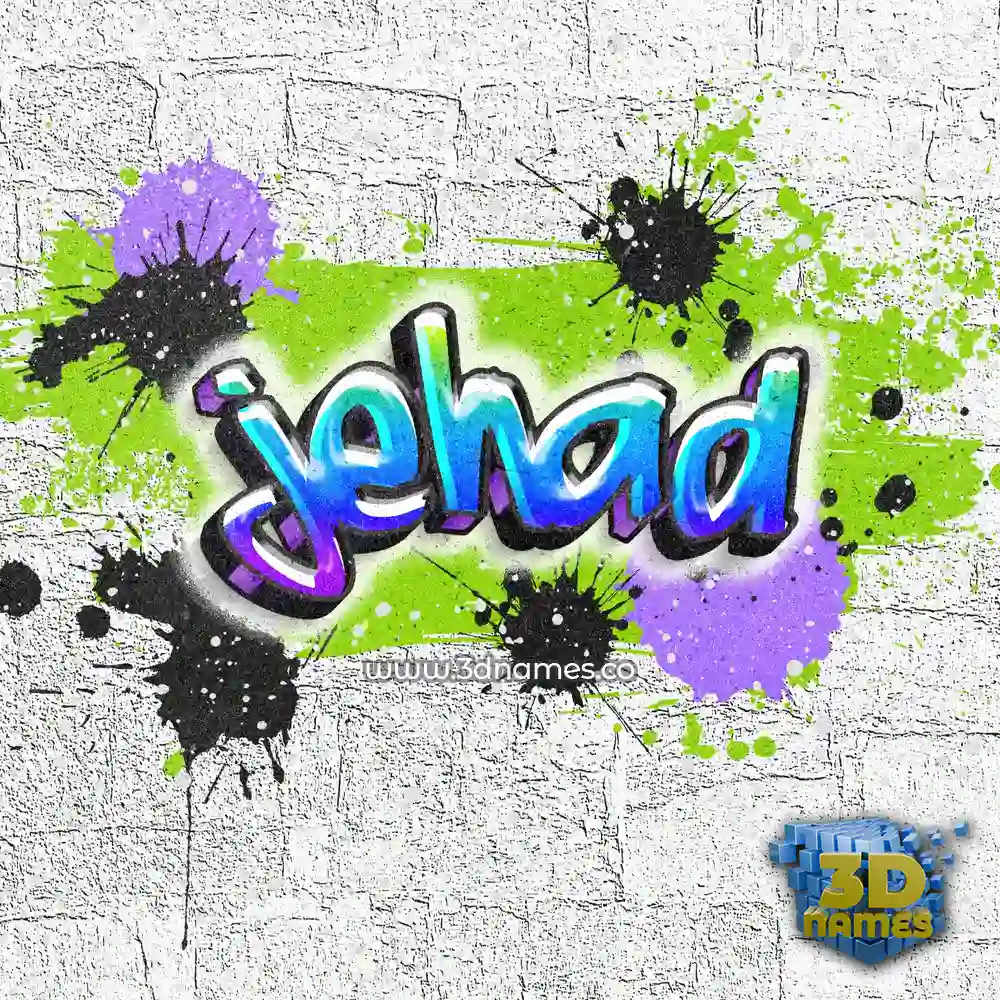 jehad in Graffiti Grunge style - 3D name wallpaper
