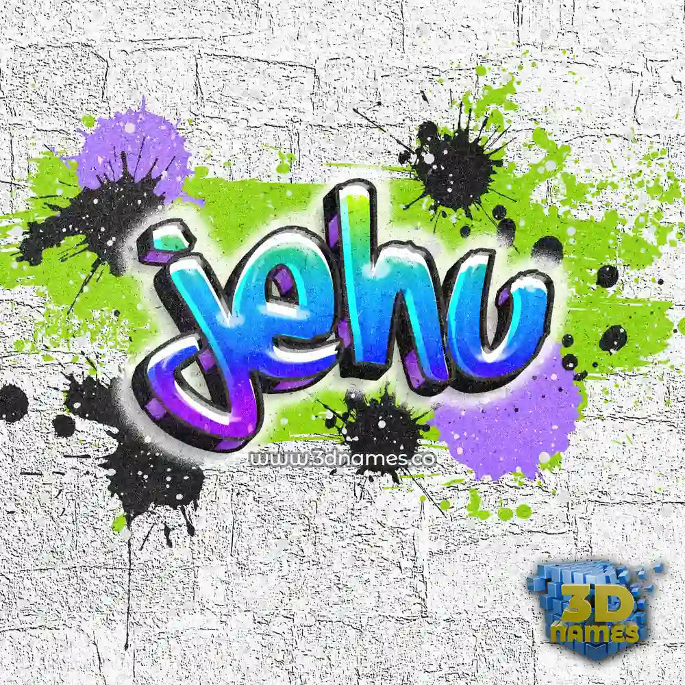jehu in Graffiti Grunge style - 3D name wallpaper