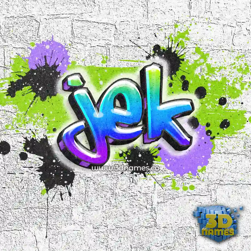 jek in Graffiti Grunge style - 3D name wallpaper