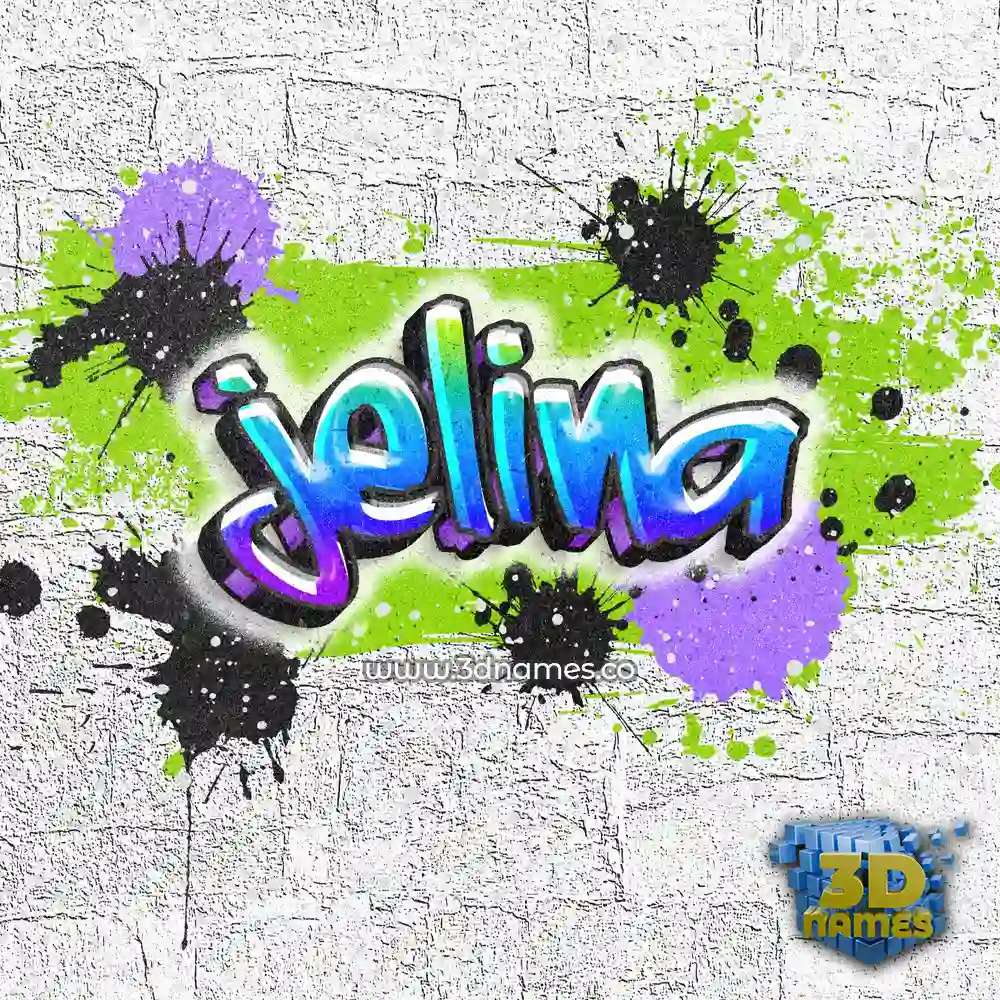 jelina in Graffiti Grunge style - 3D name wallpaper