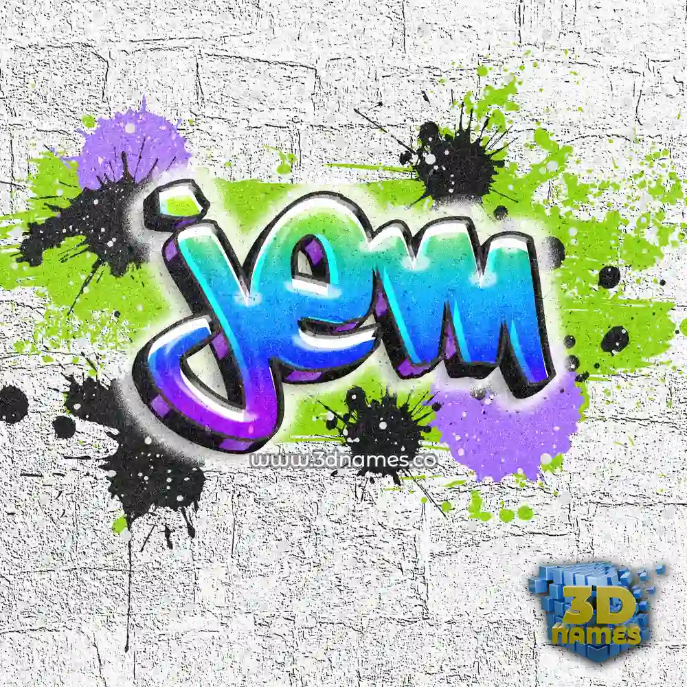 jem in Graffiti Grunge style - 3D name wallpaper