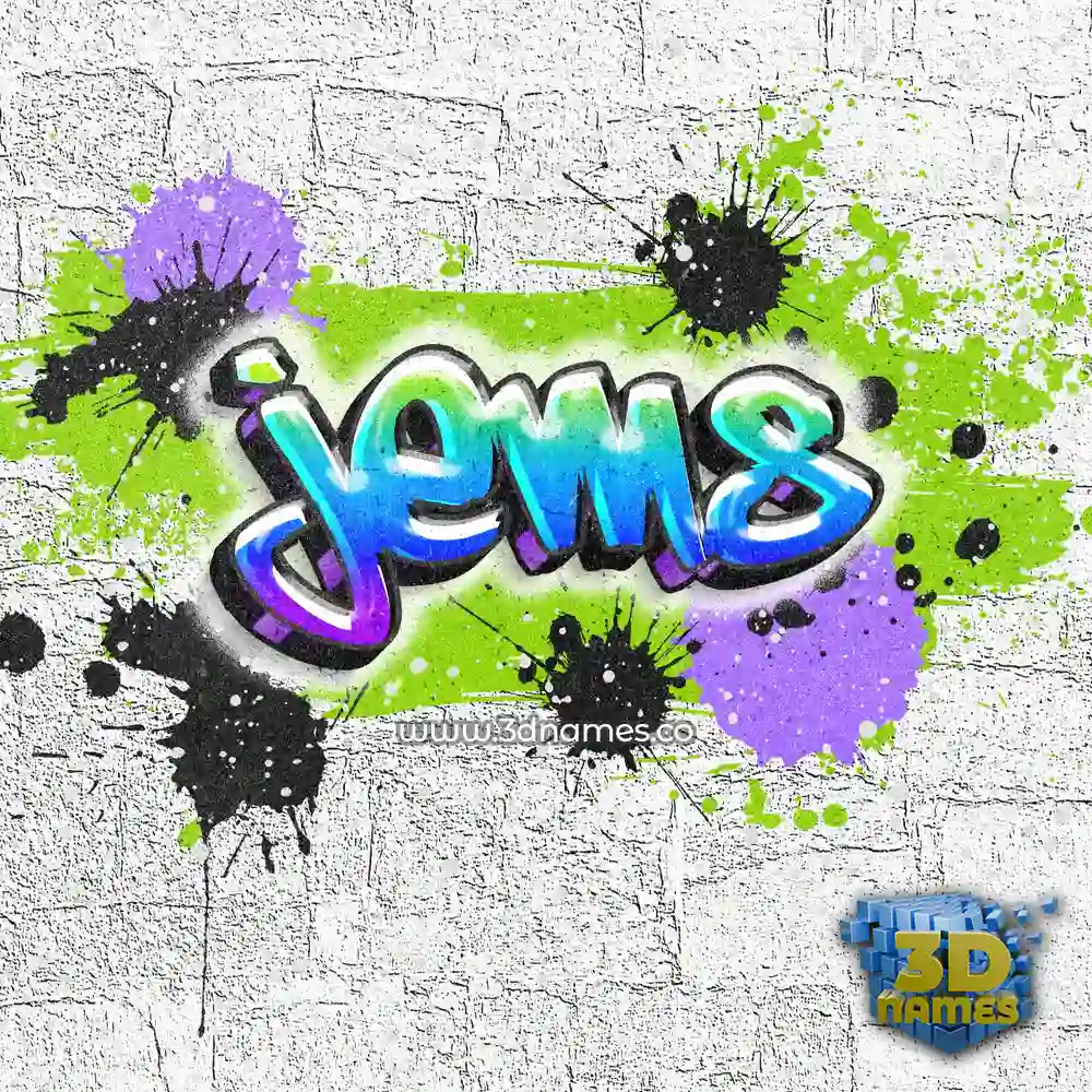jems in Graffiti Grunge style - 3D name wallpaper