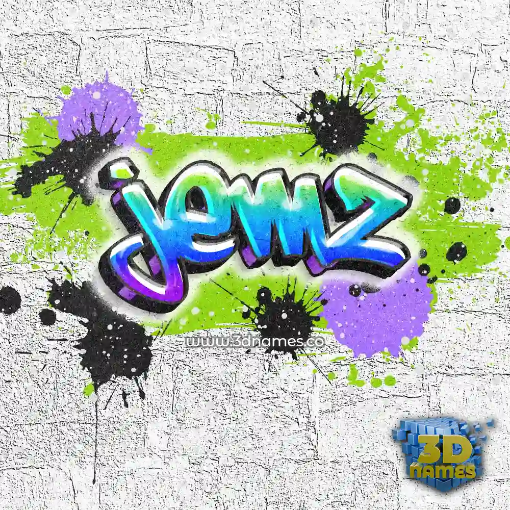 jemz in Graffiti Grunge style - 3D name wallpaper