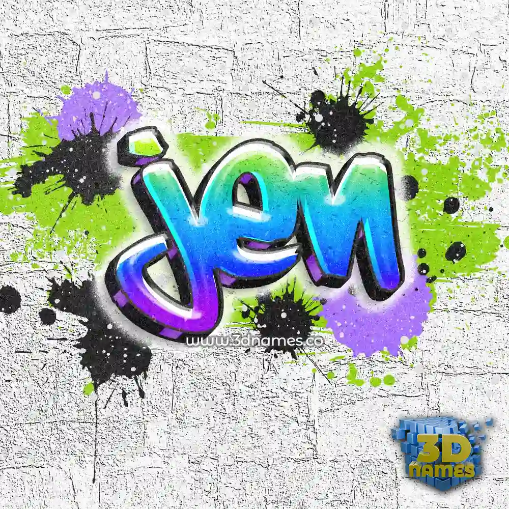 jen in Graffiti Grunge style - 3D name wallpaper