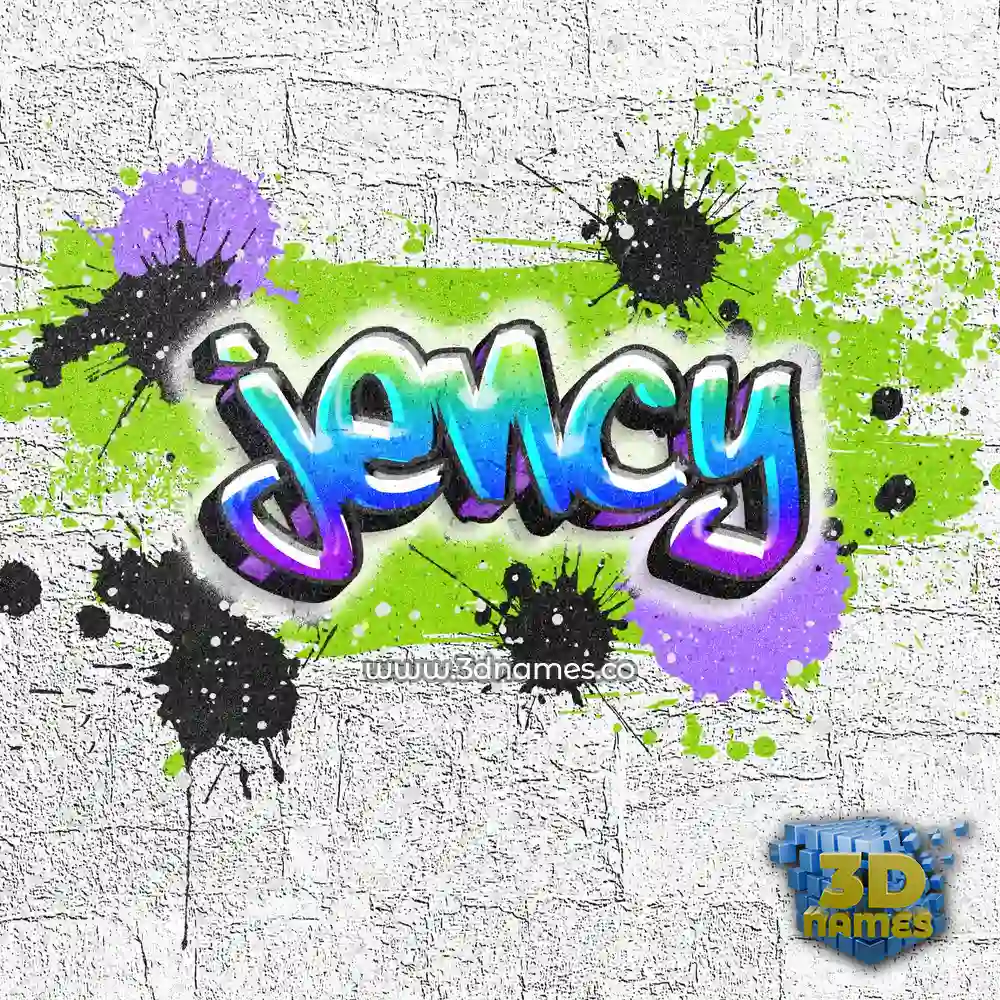 jency in Graffiti Grunge style - 3D name wallpaper
