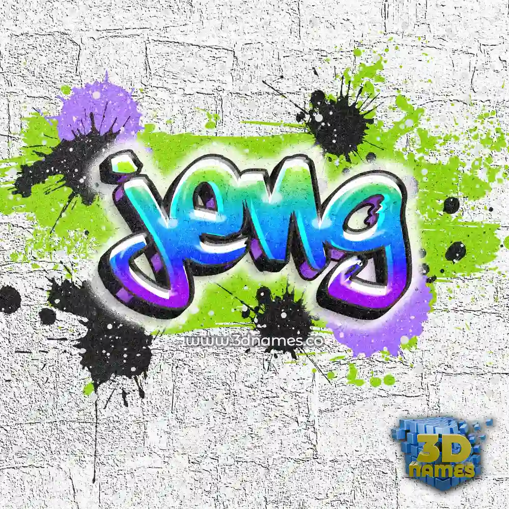 jeng in Graffiti Grunge style - 3D name wallpaper